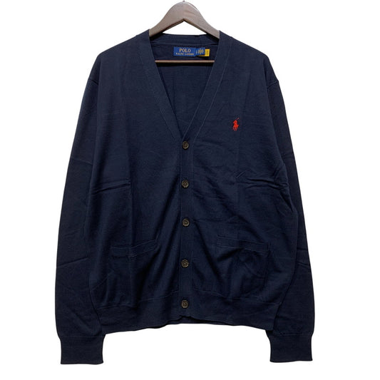 【中古美品】【メンズ】 POLO RALPH LAUREN ポロ・ラルフローレン MNPOSWE16821350 V NECK ブイネック COTTON CARDIGAN コットン カーディガン トップス 長袖 147-261024-ya-19-izu サイズ：L カラー：ネイビー 万代Net店