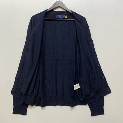 【中古美品】【メンズ】 POLO RALPH LAUREN ポロ・ラルフローレン MNPOSWE16821350 V NECK ブイネック COTTON CARDIGAN コットン カーディガン トップス 長袖 147-261024-ya-19-izu サイズ：L カラー：ネイビー 万代Net店
