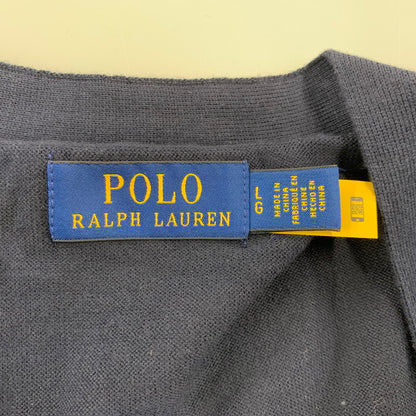 【中古美品】【メンズ】 POLO RALPH LAUREN ポロ・ラルフローレン MNPOSWE16821350 V NECK ブイネック COTTON CARDIGAN コットン カーディガン トップス 長袖 147-261024-ya-19-izu サイズ：L カラー：ネイビー 万代Net店