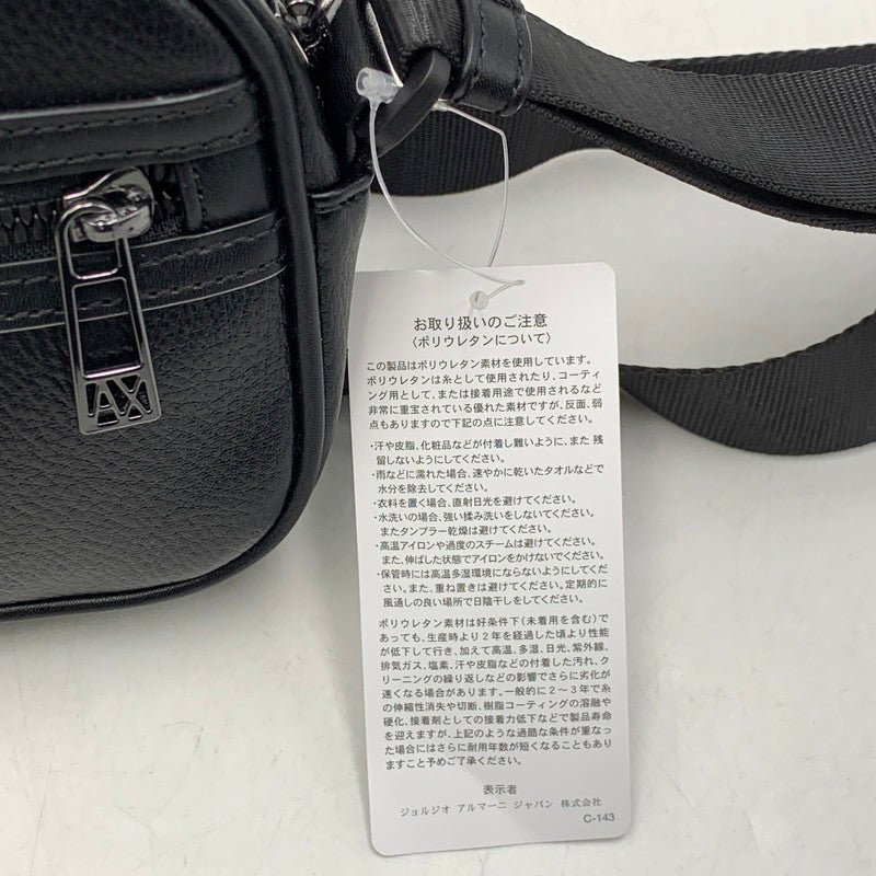 【中古美品】【メンズ/レディース】 ARMANI EXCHANGE アルマーニエクスチェンジ SHOULDER BAG ショルダー バッグ カバン 鞄 188-260926-cs-06-izu カラー：ブラック 万代Net店
