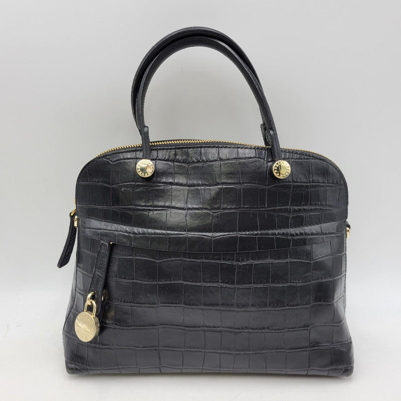 【中古品】【レディース】 FURLA フルラ PIPER 2WAY LEATHER HAND BAG パイパー レザー ハンドバッグ 鞄 カバン 188-260928-ay-10-izu カラー：ブラック 万代Net店