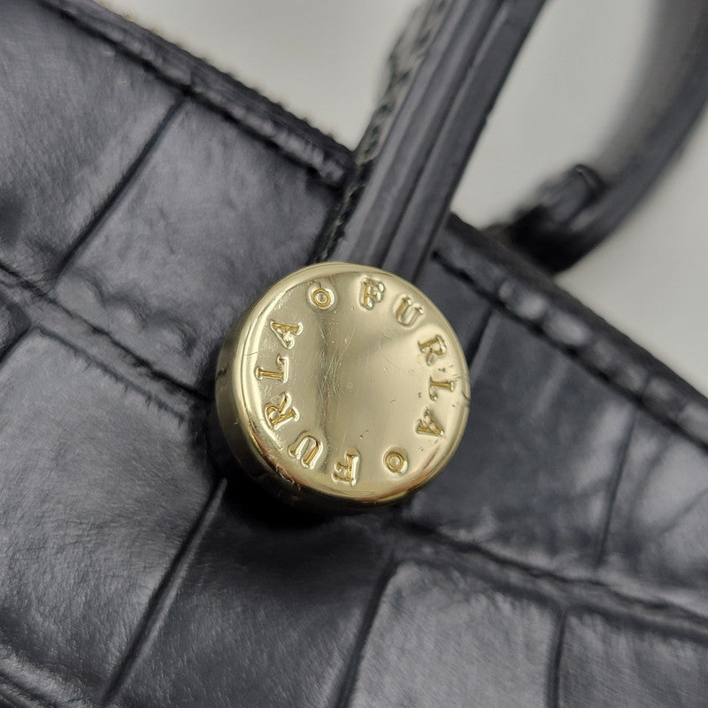 【中古品】【レディース】 FURLA フルラ PIPER 2WAY LEATHER HAND BAG パイパー レザー ハンドバッグ 鞄 カバン 188-260928-ay-10-izu カラー：ブラック 万代Net店