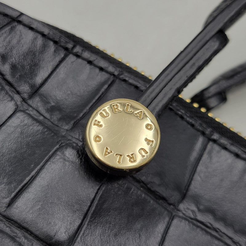 【中古品】【レディース】 FURLA フルラ PIPER 2WAY LEATHER HAND BAG パイパー レザー ハンドバッグ 鞄 カバン 188-260928-ay-10-izu カラー：ブラック 万代Net店