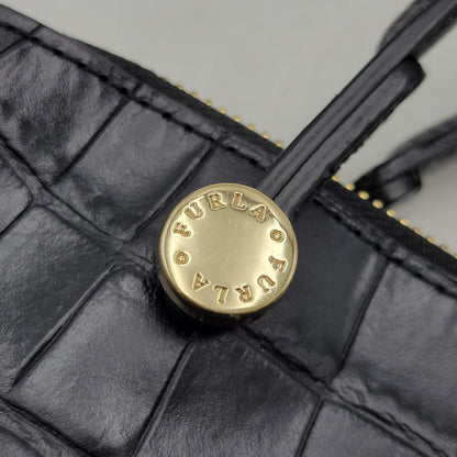 【中古品】【レディース】 FURLA フルラ PIPER 2WAY LEATHER HAND BAG パイパー レザー ハンドバッグ 鞄 カバン 188-260928-ay-10-izu カラー：ブラック 万代Net店