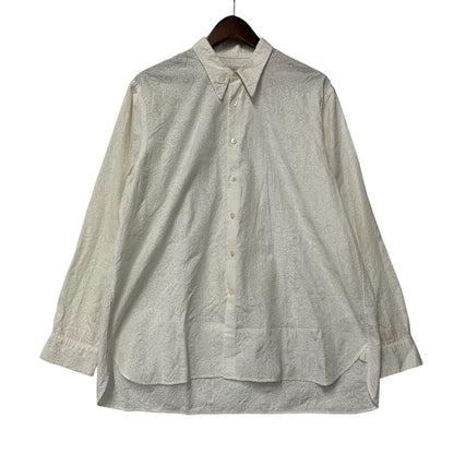 【中古品】【メンズ】 TOMORROWLAND トゥモローランド 63-01-31-01501 COTTON BROADCLOTH EMBROIDERED REGULAR COLLAR SHIRT コットン ブロードクロス エンブロイダード レギュラー カラー シャツ 147-260930-cs-06-izu サイズ：M カラー：ホワイト 万代Net店