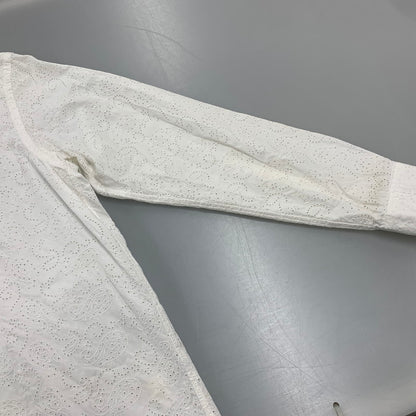 【中古品】【メンズ】 TOMORROWLAND トゥモローランド 63-01-31-01501 COTTON BROADCLOTH EMBROIDERED REGULAR COLLAR SHIRT コットン ブロードクロス エンブロイダード レギュラー カラー シャツ 147-260930-cs-06-izu サイズ：M カラー：ホワイト 万代Net店
