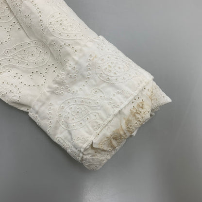 【中古品】【メンズ】 TOMORROWLAND トゥモローランド 63-01-31-01501 COTTON BROADCLOTH EMBROIDERED REGULAR COLLAR SHIRT コットン ブロードクロス エンブロイダード レギュラー カラー シャツ 147-260930-cs-06-izu サイズ：M カラー：ホワイト 万代Net店