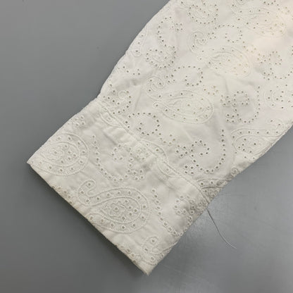 【中古品】【メンズ】 TOMORROWLAND トゥモローランド 63-01-31-01501 COTTON BROADCLOTH EMBROIDERED REGULAR COLLAR SHIRT コットン ブロードクロス エンブロイダード レギュラー カラー シャツ 147-260930-cs-06-izu サイズ：M カラー：ホワイト 万代Net店