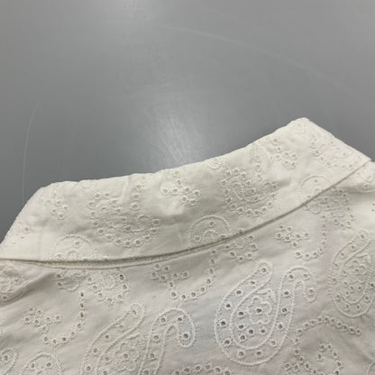 【中古品】【メンズ】 TOMORROWLAND トゥモローランド 63-01-31-01501 COTTON BROADCLOTH EMBROIDERED REGULAR COLLAR SHIRT コットン ブロードクロス エンブロイダード レギュラー カラー シャツ 147-260930-cs-06-izu サイズ：M カラー：ホワイト 万代Net店