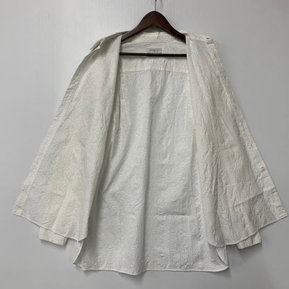 【中古品】【メンズ】 TOMORROWLAND トゥモローランド 63-01-31-01501 COTTON BROADCLOTH EMBROIDERED REGULAR COLLAR SHIRT コットン ブロードクロス エンブロイダード レギュラー カラー シャツ 147-260930-cs-06-izu サイズ：M カラー：ホワイト 万代Net店