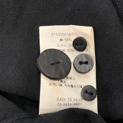 【中古品】【メンズ】 EASY TO WEAR イージートゥウェアー ETW20SS-JKT001 LINEN CANVAS JACKET リネン キャンバス ジャケット アウター 147-260930-kh-04-izu サイズ：48 カラー：ブラック 万代Net店
