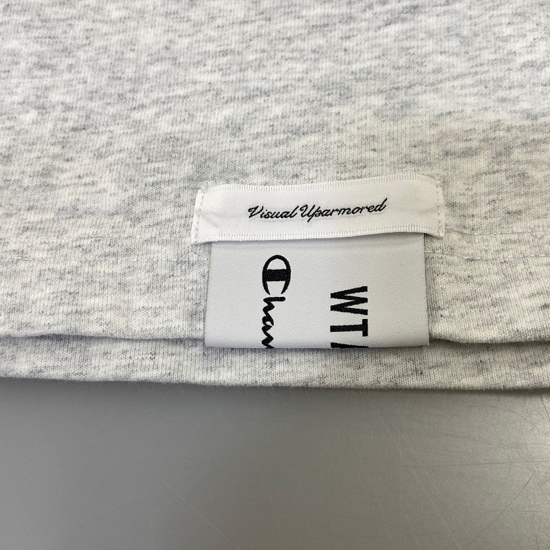 【中古品】【メンズ】 WTAPS ダブルタップス × CHAMPION チャンピオン C8-D360 ACADEMY SS COTTON. TEE アカデミー ショートスリーブ Tシャツ コットン トップス 142-260926-kh-05-izu サイズ：L カラー：ライトグレー系 万代Net店