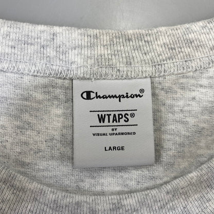 【中古品】【メンズ】 WTAPS ダブルタップス × CHAMPION チャンピオン C8-D360 ACADEMY SS COTTON. TEE アカデミー ショートスリーブ Tシャツ コットン トップス 142-260926-kh-05-izu サイズ：L カラー：ライトグレー系 万代Net店