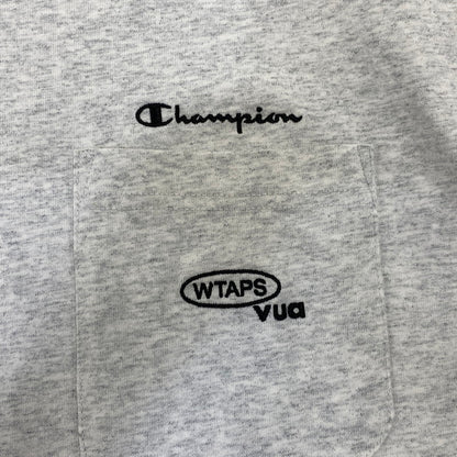 【中古品】【メンズ】 WTAPS ダブルタップス × CHAMPION チャンピオン C8-D360 ACADEMY SS COTTON. TEE アカデミー ショートスリーブ Tシャツ コットン トップス 142-260926-kh-05-izu サイズ：L カラー：ライトグレー系 万代Net店