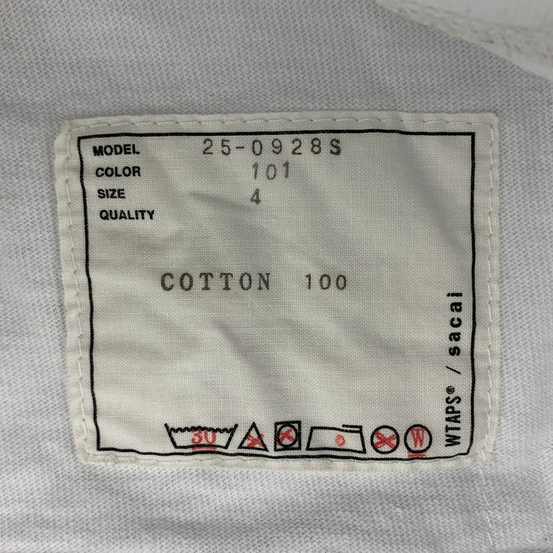 【中古品】【メンズ】 WTAPS ダブルタップス × SACAI サカイ 25-0928S PRINT T-SHIRT SS COTTON プリント Tシャツ ショートスリーブ コットン トップス 142-261001-kh-04-izu サイズ：4 カラー：ホワイト 万代Net店