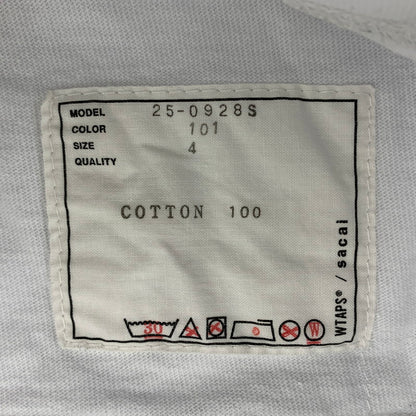 【中古品】【メンズ】 WTAPS ダブルタップス × SACAI サカイ 25-0928S PRINT T-SHIRT SS COTTON プリント Tシャツ ショートスリーブ コットン トップス 142-261001-kh-04-izu サイズ：4 カラー：ホワイト 万代Net店
