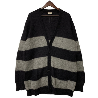 【中古品】【メンズ】 SAINT LAURENT サンローラン 330369 Y1BM1 エディ期 13WA MOHAIR BORDER KNIT CARDIGAN モヘヤ ボーダー ニット カーディガン トップス 長袖 141-260927-ya-02-izu サイズ：S カラー：ブラック×グレー 万代Net店