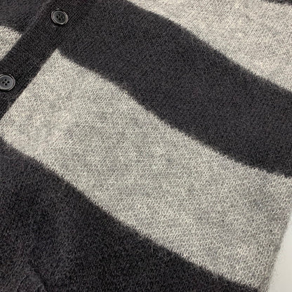 【中古品】【メンズ】 SAINT LAURENT サンローラン 330369 Y1BM1 エディ期 13WA MOHAIR BORDER KNIT CARDIGAN モヘヤ ボーダー ニット カーディガン トップス 長袖 141-260927-ya-02-izu サイズ：S カラー：ブラック×グレー 万代Net店