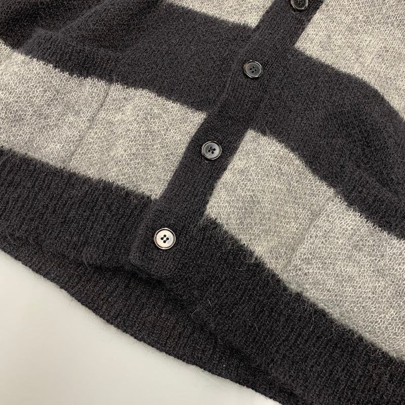 【中古品】【メンズ】 SAINT LAURENT サンローラン 330369 Y1BM1 エディ期 13WA MOHAIR BORDER KNIT CARDIGAN モヘヤ ボーダー ニット カーディガン トップス 長袖 141-260927-ya-02-izu サイズ：S カラー：ブラック×グレー 万代Net店