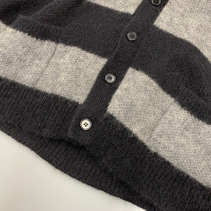【中古品】【メンズ】 SAINT LAURENT サンローラン 330369 Y1BM1 エディ期 13WA MOHAIR BORDER KNIT CARDIGAN モヘヤ ボーダー ニット カーディガン トップス 長袖 141-260927-ya-02-izu サイズ：S カラー：ブラック×グレー 万代Net店