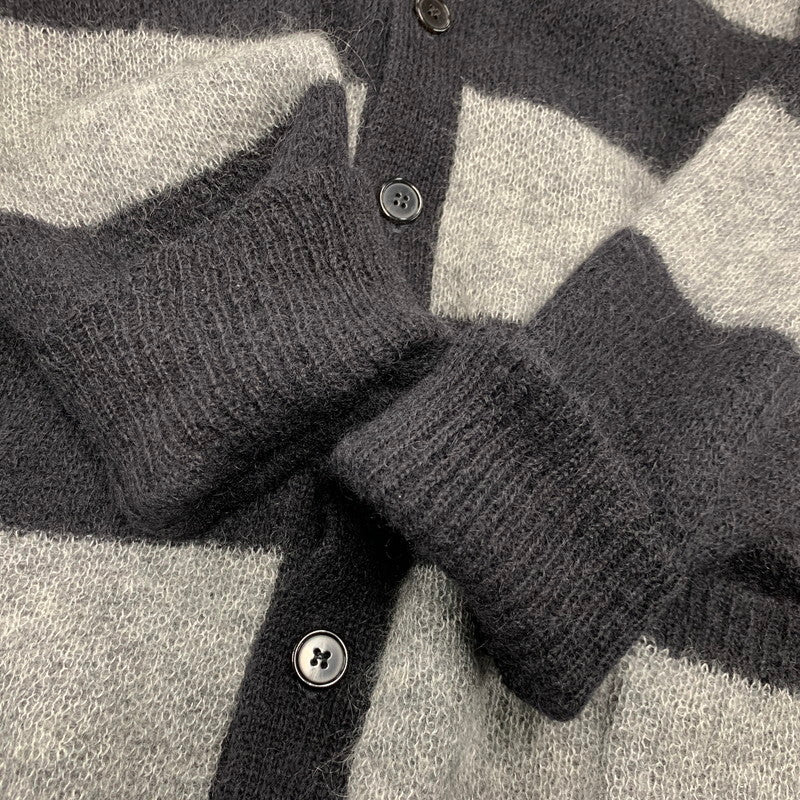 【中古品】【メンズ】 SAINT LAURENT サンローラン 330369 Y1BM1 エディ期 13WA MOHAIR BORDER KNIT CARDIGAN モヘヤ ボーダー ニット カーディガン トップス 長袖 141-260927-ya-02-izu サイズ：S カラー：ブラック×グレー 万代Net店