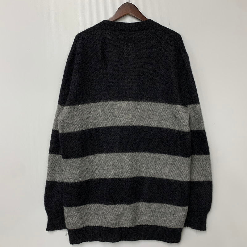 【中古品】【メンズ】 SAINT LAURENT サンローラン 330369 Y1BM1 エディ期 13WA MOHAIR BORDER KNIT CARDIGAN モヘヤ ボーダー ニット カーディガン トップス 長袖 141-260927-ya-02-izu サイズ：S カラー：ブラック×グレー 万代Net店