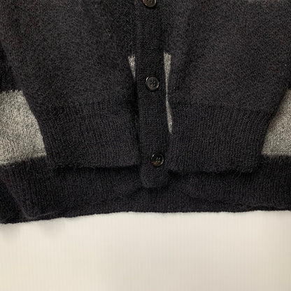 【中古品】【メンズ】 SAINT LAURENT サンローラン 330369 Y1BM1 エディ期 13WA MOHAIR BORDER KNIT CARDIGAN モヘヤ ボーダー ニット カーディガン トップス 長袖 141-260927-ya-02-izu サイズ：S カラー：ブラック×グレー 万代Net店