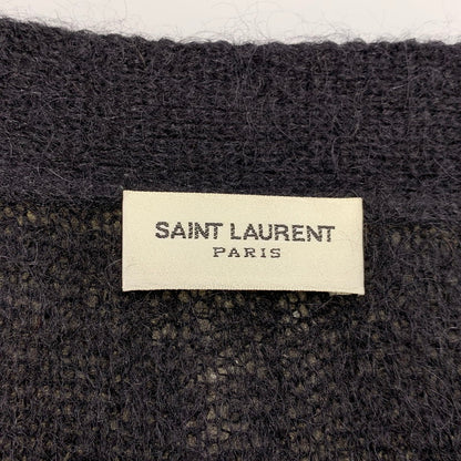 【中古品】【メンズ】 SAINT LAURENT サンローラン 330369 Y1BM1 エディ期 13WA MOHAIR BORDER KNIT CARDIGAN モヘヤ ボーダー ニット カーディガン トップス 長袖 141-260927-ya-02-izu サイズ：S カラー：ブラック×グレー 万代Net店