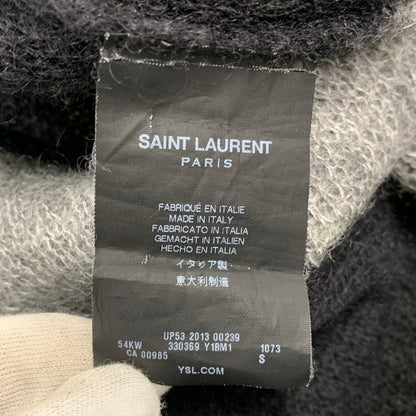 【中古品】【メンズ】 SAINT LAURENT サンローラン 330369 Y1BM1 エディ期 13WA MOHAIR BORDER KNIT CARDIGAN モヘヤ ボーダー ニット カーディガン トップス 長袖 141-260927-ya-02-izu サイズ：S カラー：ブラック×グレー 万代Net店
