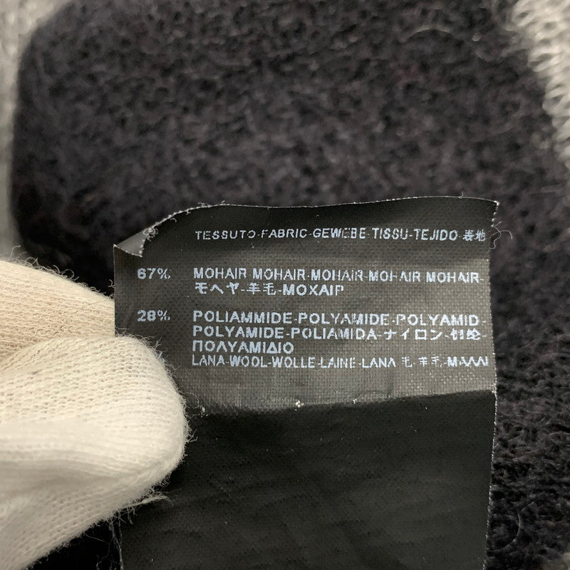 【中古品】【メンズ】 SAINT LAURENT サンローラン 330369 Y1BM1 エディ期 13WA MOHAIR BORDER KNIT CARDIGAN モヘヤ ボーダー ニット カーディガン トップス 長袖 141-260927-ya-02-izu サイズ：S カラー：ブラック×グレー 万代Net店