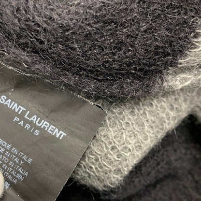 【中古品】【メンズ】 SAINT LAURENT サンローラン 330369 Y1BM1 エディ期 13WA MOHAIR BORDER KNIT CARDIGAN モヘヤ ボーダー ニット カーディガン トップス 長袖 141-260927-ya-02-izu サイズ：S カラー：ブラック×グレー 万代Net店