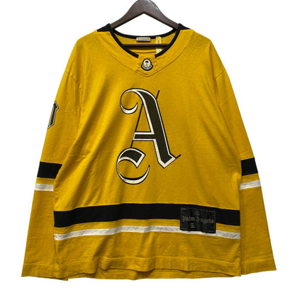【中古品】【メンズ】 MONCLER モンクレール × PALM ANGELS パーム・エンジェルス HOCKEY SHIRT 8D00002-M2514 ホッケーシャツ 長袖 141-260926-as-04-izu サイズ：L カラー：イエロー 万代Net店