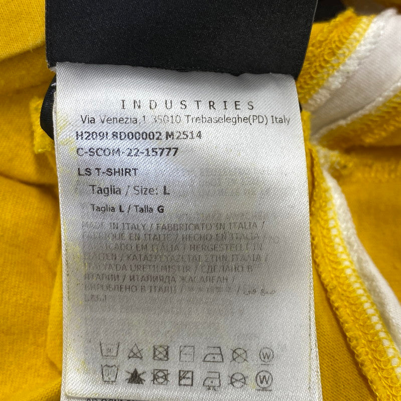 【中古品】【メンズ】 MONCLER モンクレール × PALM ANGELS パーム・エンジェルス HOCKEY SHIRT 8D00002-M2514 ホッケーシャツ 長袖 141-260926-as-04-izu サイズ：L カラー：イエロー 万代Net店