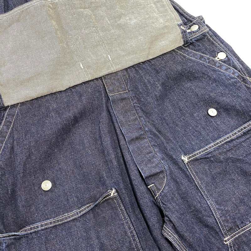 【中古品】【メンズ】 EVISU エヴィス 特殊カモメペイント ダブルニー デニムオーバーオール 156-261001-kh-15-izu サイズ：34 カラー：インディゴ 万代Net店