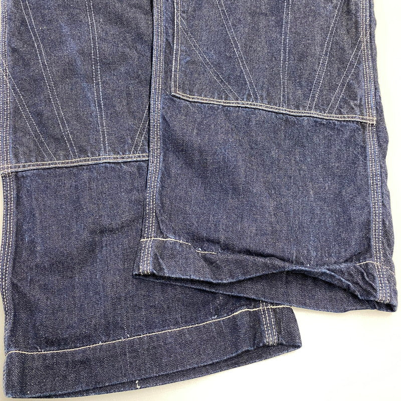 【中古品】【メンズ】 EVISU エヴィス 特殊カモメペイント ダブルニー デニムオーバーオール 156-261001-kh-15-izu サイズ：34 カラー：インディゴ 万代Net店