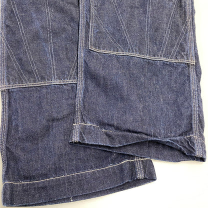 【中古品】【メンズ】 EVISU エヴィス 特殊カモメペイント ダブルニー デニムオーバーオール 156-261001-kh-15-izu サイズ：34 カラー：インディゴ 万代Net店