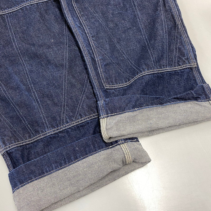 【中古品】【メンズ】 EVISU エヴィス 特殊カモメペイント ダブルニー デニムオーバーオール 156-261001-kh-15-izu サイズ：34 カラー：インディゴ 万代Net店