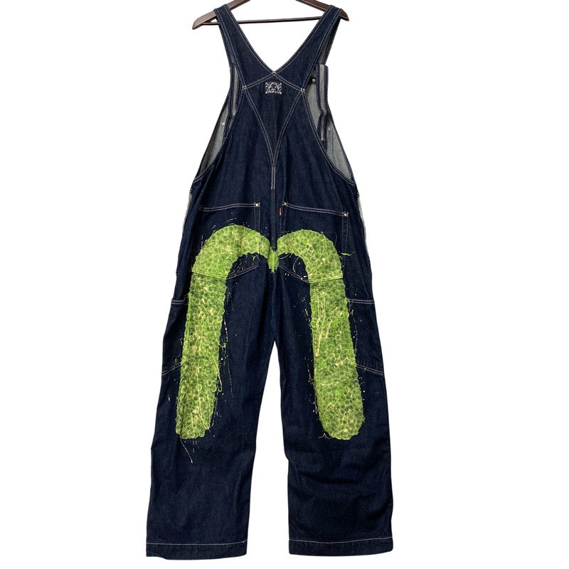 【中古品】【メンズ】 EVISU エヴィス 特殊カモメペイント ダブルニー デニムオーバーオール 156-261001-kh-15-izu サイズ：34 カラー：インディゴ 万代Net店
