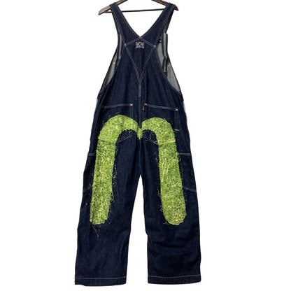 【中古品】【メンズ】 EVISU エヴィス 特殊カモメペイント ダブルニー デニムオーバーオール 156-261001-kh-15-izu サイズ：34 カラー：インディゴ 万代Net店
