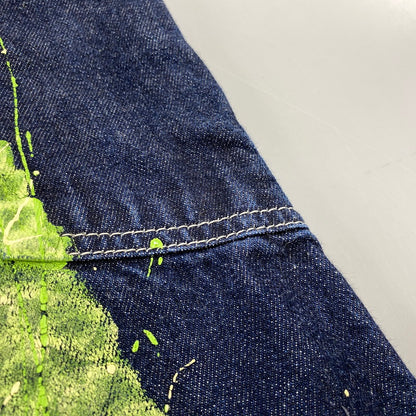 【中古品】【メンズ】 EVISU エヴィス 特殊カモメペイント ダブルニー デニムオーバーオール 156-261001-kh-15-izu サイズ：34 カラー：インディゴ 万代Net店