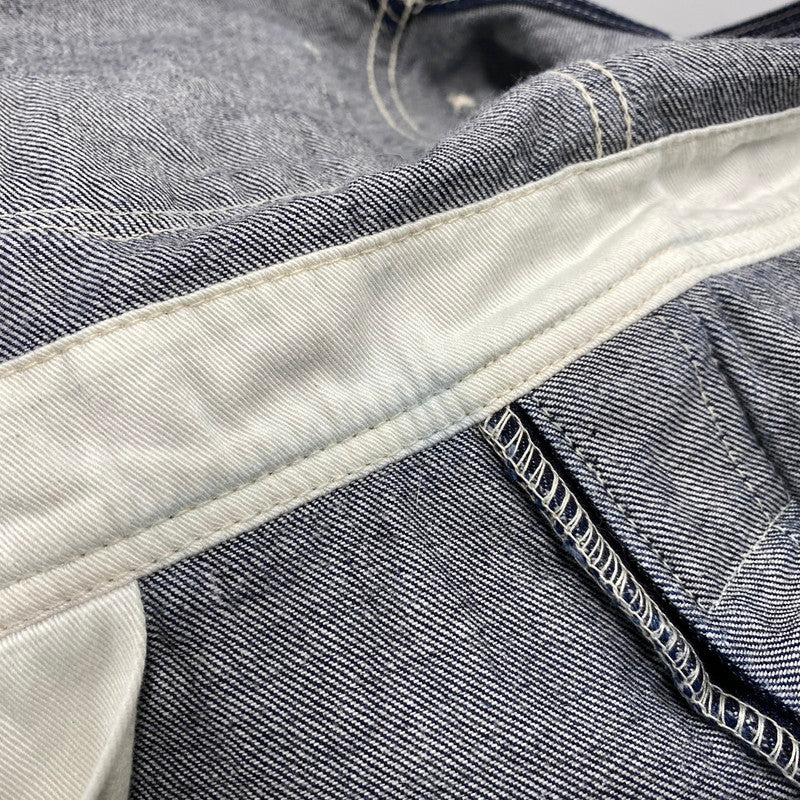 【中古品】【メンズ】 EVISU エヴィス 特殊カモメペイント ダブルニー デニムオーバーオール 156-261001-kh-15-izu サイズ：34 カラー：インディゴ 万代Net店