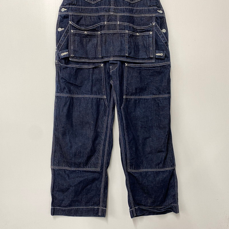 【中古品】【メンズ】 EVISU エヴィス 特殊カモメペイント ダブルニー デニムオーバーオール 156-261001-kh-15-izu サイズ：34 カラー：インディゴ 万代Net店