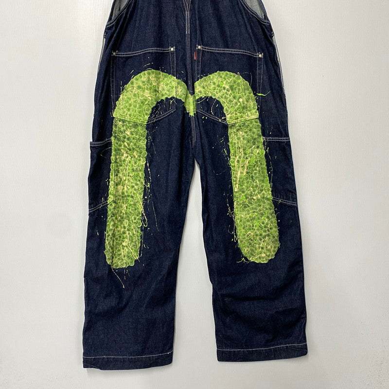 【中古品】【メンズ】 EVISU エヴィス 特殊カモメペイント ダブルニー デニムオーバーオール 156-261001-kh-15-izu サイズ：34 カラー：インディゴ 万代Net店