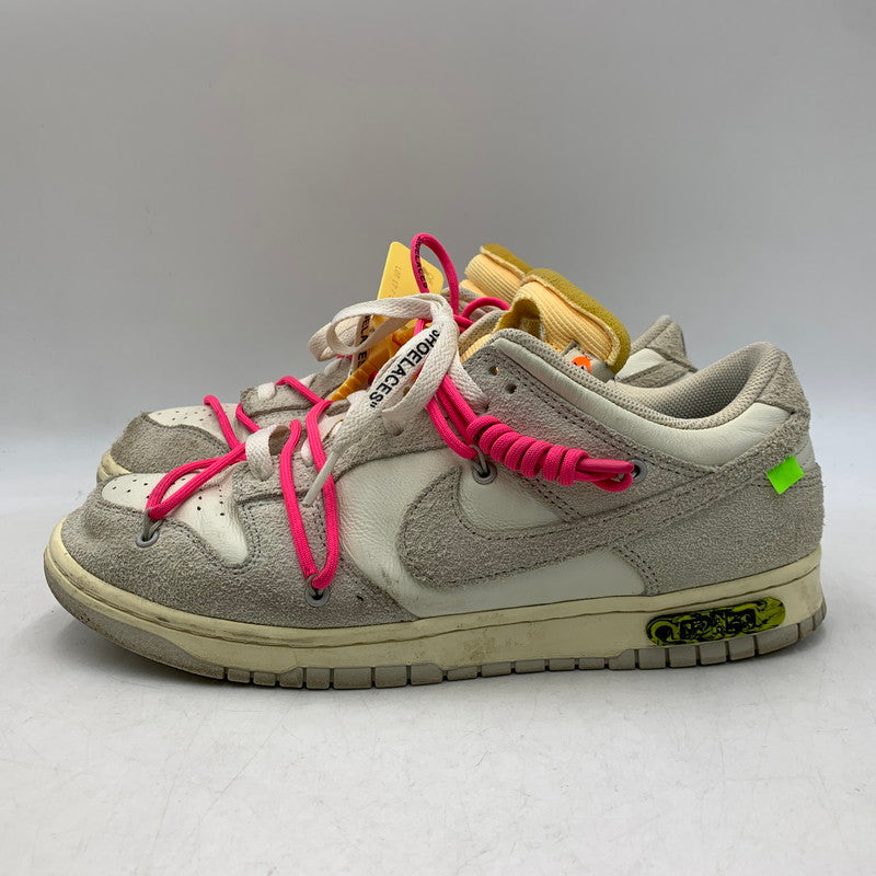 【中古品】【メンズ】 NIKE ナイキ×OFF-WHITE オフホワイト DJ0950-117 DUNK LOW ダンク ロー スニーカー シューズ 靴 160-260926-cs-01-izu サイズ：28cm カラー：SAIL/NEUTRAL GREY-HYPER PINK 万代Net店