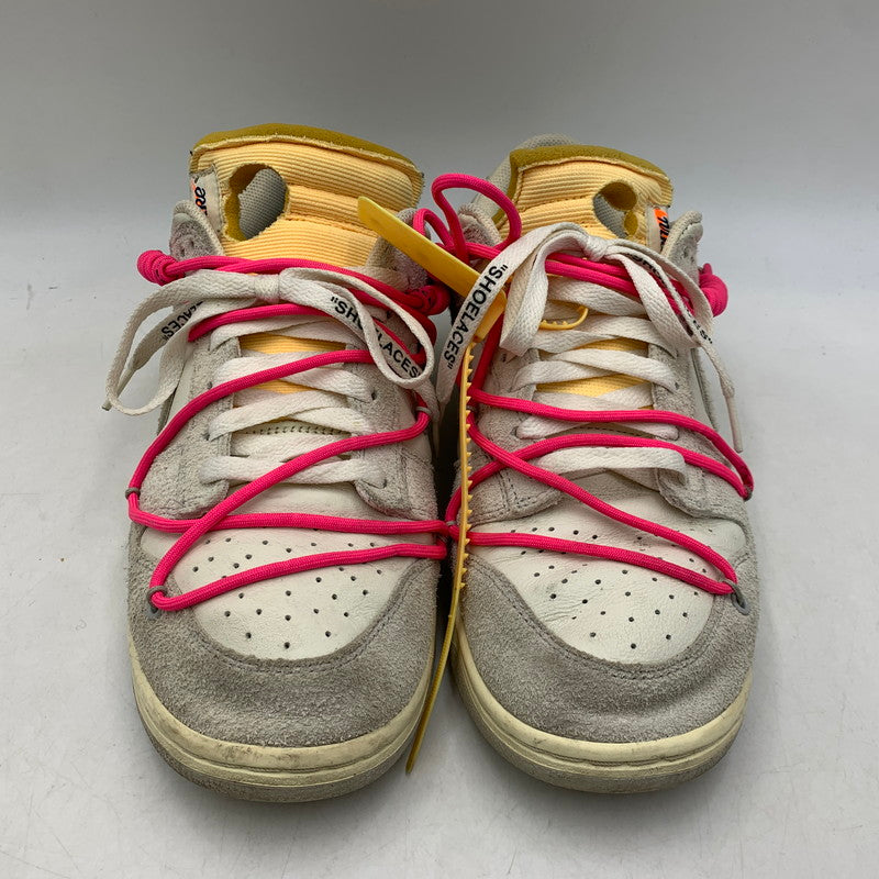 【中古品】【メンズ】 NIKE ナイキ×OFF-WHITE オフホワイト DJ0950-117 DUNK LOW ダンク ロー スニーカー シューズ 靴 160-260926-cs-01-izu サイズ：28cm カラー：SAIL/NEUTRAL GREY-HYPER PINK 万代Net店