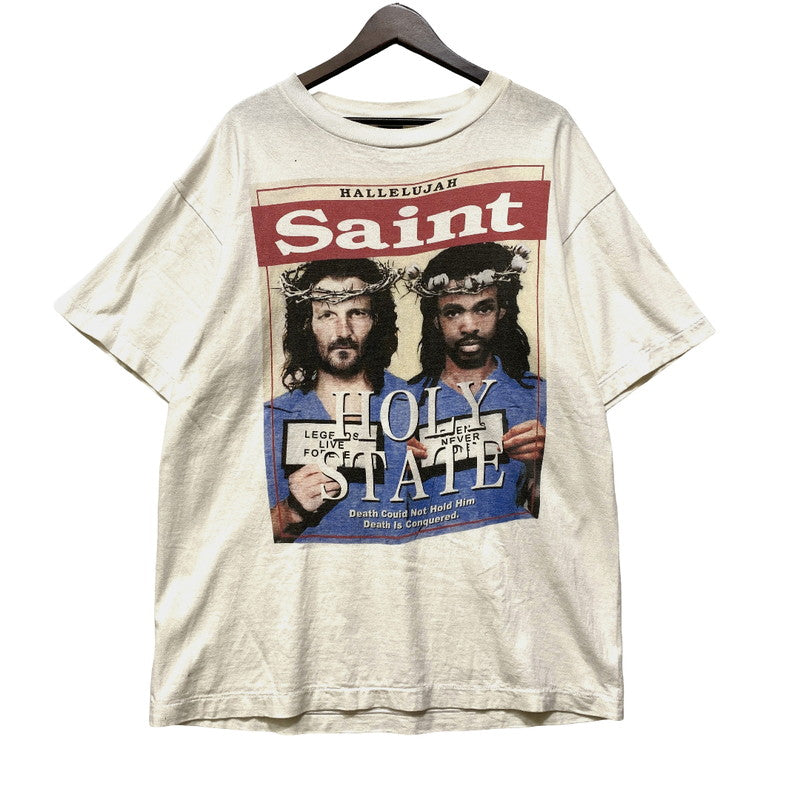 【中古品】【メンズ】 SAINT MICHAEL セントマイケル × DENIM TEARS SM-S22-0000-062 HOLY STATE SAINTS TEE ホーリー ステート セインツ Tシャツ 半袖 142-261021-ms-11-izu サイズ：L カラー：ホワイト 万代Net店