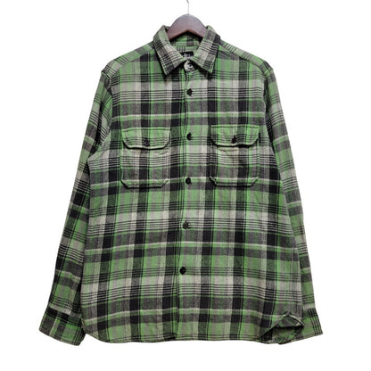 【中古品】【メンズ】 STUSSY ステューシー FLANNEL CHECK SHIRT フランネル チェックシャツ 長袖 トップス 142-261015-ay-07-izu サイズ：M カラー：グリーン系 万代Net店