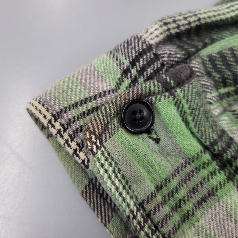 【中古品】【メンズ】 STUSSY ステューシー FLANNEL CHECK SHIRT フランネル チェックシャツ 長袖 トップス 142-261015-ay-07-izu サイズ：M カラー：グリーン系 万代Net店