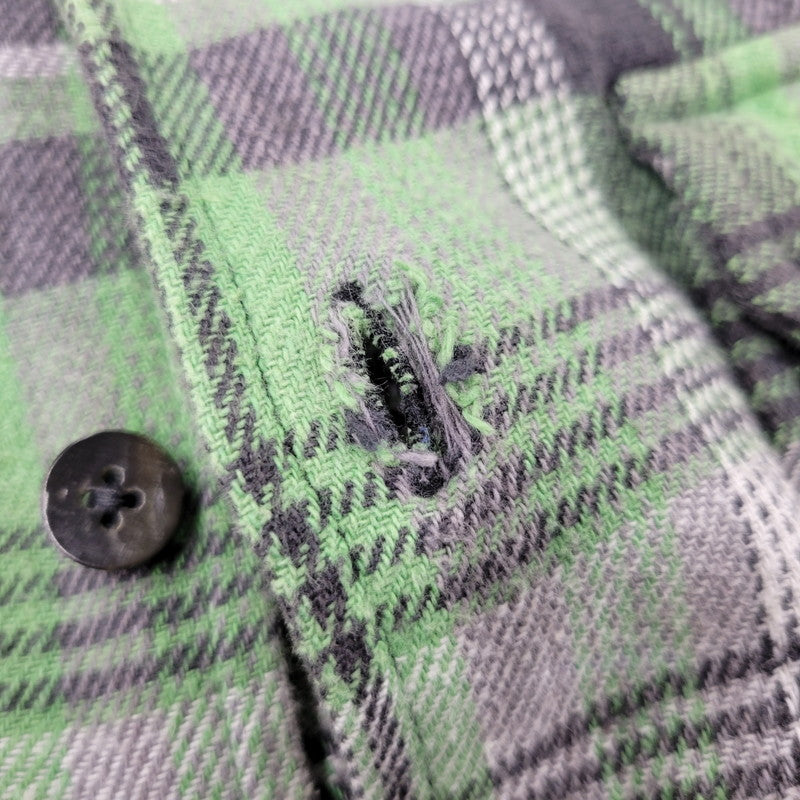 【中古品】【メンズ】 STUSSY ステューシー FLANNEL CHECK SHIRT フランネル チェックシャツ 長袖 トップス 142-261015-ay-07-izu サイズ：M カラー：グリーン系 万代Net店