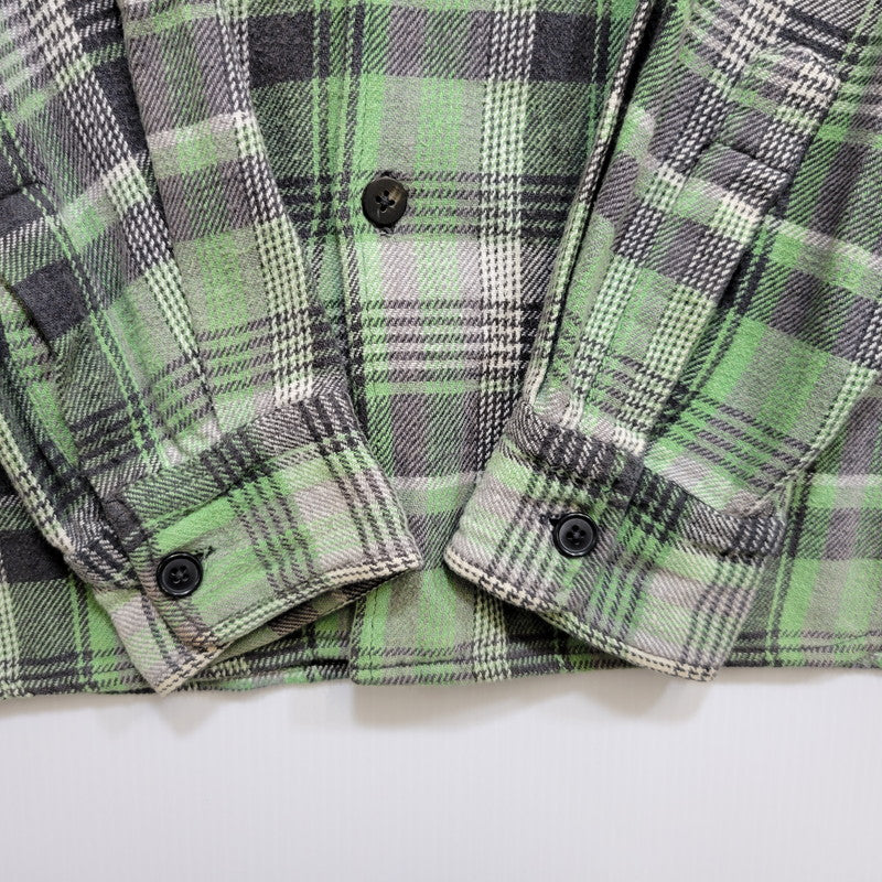【中古品】【メンズ】 STUSSY ステューシー FLANNEL CHECK SHIRT フランネル チェックシャツ 長袖 トップス 142-261015-ay-07-izu サイズ：M カラー：グリーン系 万代Net店